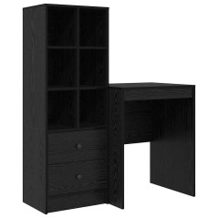 vidaXL Scrivania con spazio di archiviazione rovere nero legno ingegnerizzato