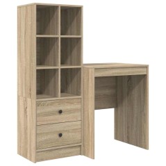 vidaXL Scrivania con Stoccaggio Rovere Sonoma Legno Ingegnerizzato
