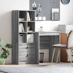 vidaXL Scrivania con Archivio Grigio Sonoma Legno Ingegnerizzato