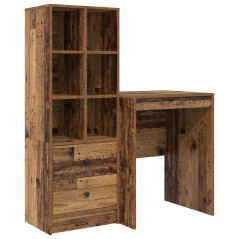 vidaXL Scrivania con Storage Legno Vecchio Legno Ingegnerizzato