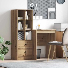 vidaXL Scrivania con spazio di archiviazione Rovere artigianale Legno ingegnerizzato