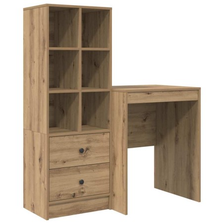 vidaXL Scrivania con spazio di archiviazione Rovere artigianale Legno ingegnerizzato