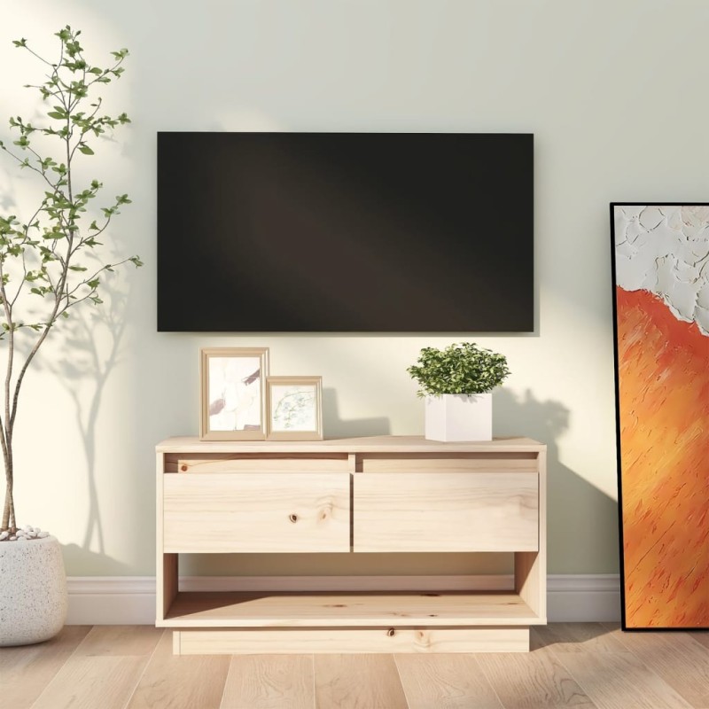Mobile Porta TV 74x34x40 cm in Legno Massello di Pino Mobile Porta TV 74x34x40 cm in Legno Massello di Pino