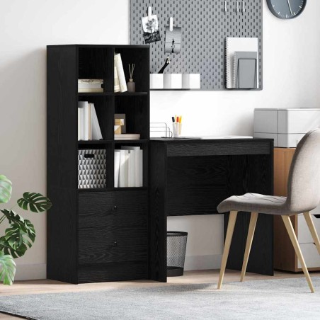 vidaXL Scrivania con archiviazione Rovere Nero Legno ingegnerizzato