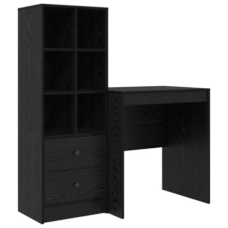 vidaXL Scrivania con archiviazione Rovere Nero Legno ingegnerizzato