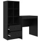 vidaXL Scrivania con archiviazione Rovere Nero Legno ingegnerizzato