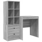 vidaXL Scrivania con Stoccaggio Grigio Sonoma Legno Ingegnerizzato