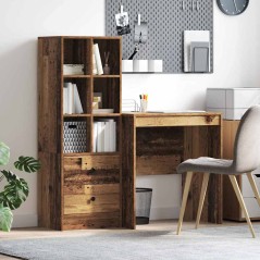 vidaXL Scrivania con spazio di archiviazione Legno Vecchio Legno ingegnerizzato