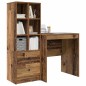vidaXL Scrivania con spazio di archiviazione Legno Vecchio Legno ingegnerizzato