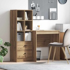 vidaXL Scrivania con Storage Rovere Artigianale Legno Ingegnerizzato