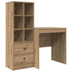 vidaXL Scrivania con Storage Rovere Artigianale Legno Ingegnerizzato