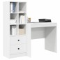 Scrivania vidaXL Bianca con Archiviazione in Legno Ingegnerizzato
