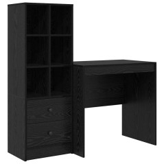 Scrivania vidaXL con Storage Rovere Nero Legno ingegnerizzato