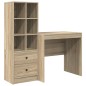 Scrivania vidaXL con spazio di archiviazione Rovere Sonoma Legno ingegnerizzato