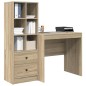 Scrivania vidaXL con spazio di archiviazione Rovere Sonoma Legno ingegnerizzato