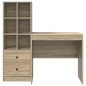 Scrivania vidaXL con spazio di archiviazione Rovere Sonoma Legno ingegnerizzato
