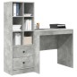Scrivania vidaXL con ripostiglio Grigio cemento Legno ingegnerizzato