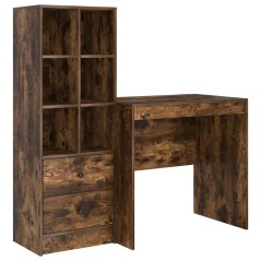 Scrivania con Storage vidaXL Rovere Affumicato Legno Ingegnerizzato