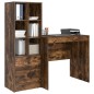 Scrivania con Storage vidaXL Rovere Affumicato Legno Ingegnerizzato