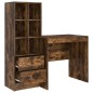 Scrivania con Storage vidaXL Rovere Affumicato Legno Ingegnerizzato