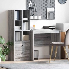 Scrivania vidaXL con Archiviazione Grigio Sonoma Legno ingegnerizzato