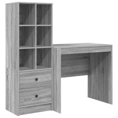 Scrivania vidaXL con Archiviazione Grigio Sonoma Legno ingegnerizzato
