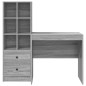 Scrivania vidaXL con Archiviazione Grigio Sonoma Legno ingegnerizzato