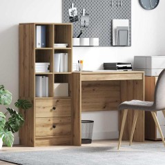 Scrivania vidaXL con Ripostiglio Rovere Artigianale Legno Ingegnerizzato