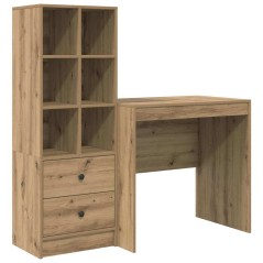 Scrivania vidaXL con Ripostiglio Rovere Artigianale Legno Ingegnerizzato