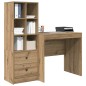Scrivania vidaXL con Ripostiglio Rovere Artigianale Legno Ingegnerizzato