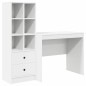 vidaXL Scrivania con spazio di archiviazione in legno ingegnerizzato bianco