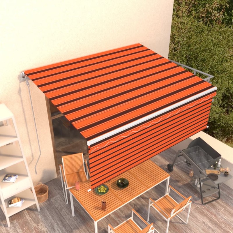Tenda Sole Retrattile Automatica Parasole 4x3m Arancio Marrone Tenda Sole Retrattile Automatica Parasole 4x3m Arancio Marrone