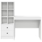 vidaXL Scrivania con spazio di archiviazione in legno ingegnerizzato bianco