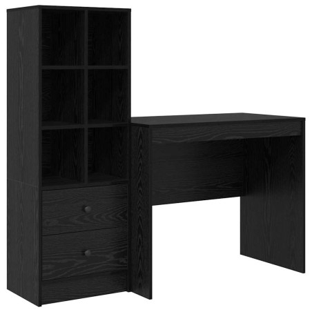 vidaXL Scrivania con storage Rovere nero Legno ingegnerizzato