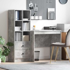 vidaXL Scrivania con Storage Grigio Cemento Legno Ingegnerizzato