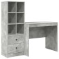 vidaXL Scrivania con Storage Grigio Cemento Legno Ingegnerizzato