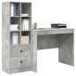 vidaXL Scrivania con Storage Grigio Cemento Legno Ingegnerizzato