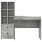 vidaXL Scrivania con Storage Grigio Cemento Legno Ingegnerizzato