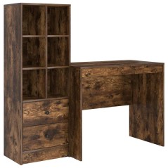 vidaXL Scrivania con archiviazione in rovere affumicato, legno ingegnerizzato