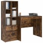 vidaXL Scrivania con archiviazione in rovere affumicato, legno ingegnerizzato
