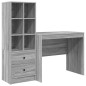 vidaXL Scrivania con spazio di archiviazione Grigio sonoma Legno ingegnerizzato