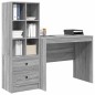 vidaXL Scrivania con spazio di archiviazione Grigio sonoma Legno ingegnerizzato