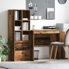 vidaXL Scrivania con Storage Legno Antico Legno Ingegnerizzato