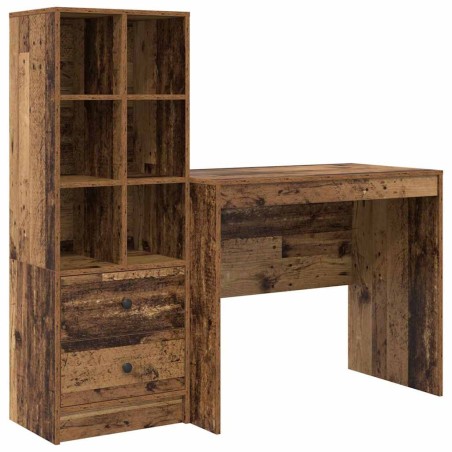 vidaXL Scrivania con Storage Legno Antico Legno Ingegnerizzato