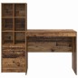 vidaXL Scrivania con Storage Legno Antico Legno Ingegnerizzato vidaXL Scrivania con Storage Legno Antico Legno Ingegnerizzato