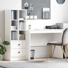 vidaXL Scrivania con storage bianca in legno ingegnerizzato