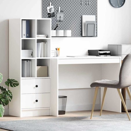 vidaXL Scrivania con storage bianca in legno ingegnerizzato