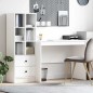 vidaXL Scrivania con storage bianca in legno ingegnerizzato