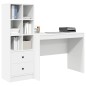 vidaXL Scrivania con storage bianca in legno ingegnerizzato