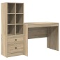vidaXL Scrivania con Spazio di Archiviazione Rovere Sonoma Legno Ingegnerizzato